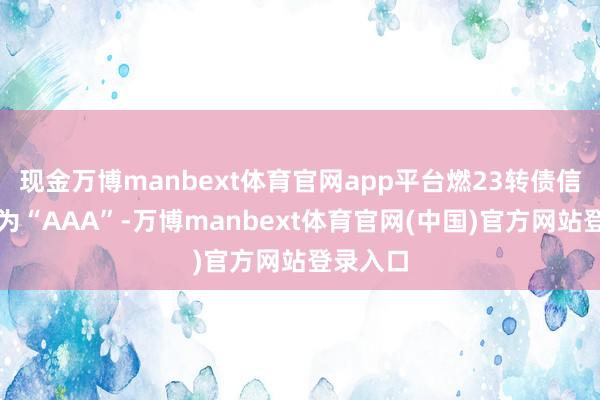 现金万博manbext体育官网app平台燃23转债信用级别为“AAA”-万博manbext体育官网(中国)官方网站登录入口
