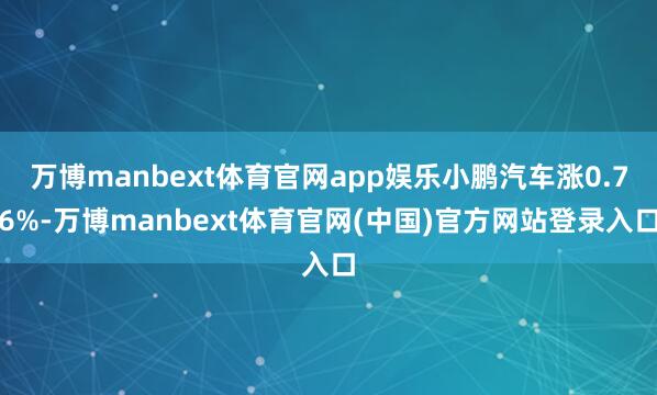 万博manbext体育官网app娱乐小鹏汽车涨0.76%-万博manbext体育官网(中国)官方网站登录入口