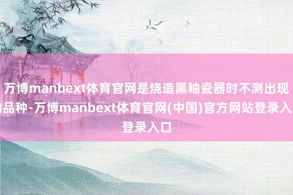 万博manbext体育官网是烧造黑釉瓷器时不测出现的品种-万博manbext体育官网(中国)官方网站登录入口