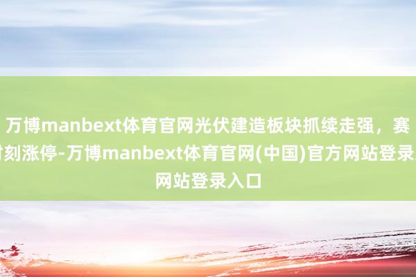 万博manbext体育官网光伏建造板块抓续走强，赛伍时刻涨停-万博manbext体育官网(中国)官方网站登录入口