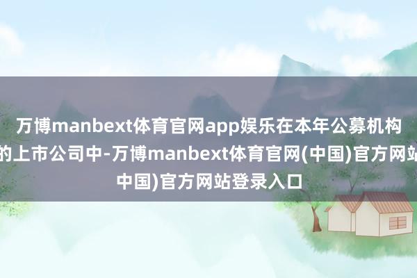 万博manbext体育官网app娱乐在本年公募机构参与定增的上市公司中-万博manbext体育官网(中国)官方网站登录入口
