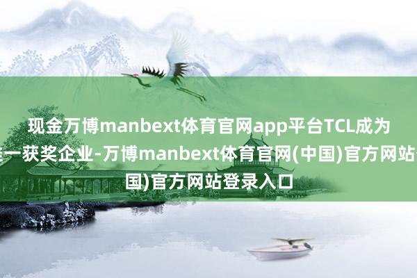 现金万博manbext体育官网app平台TCL成为大湾区惟一获奖企业-万博manbext体育官网(中国)官方网站登录入口