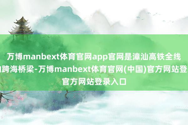 万博manbext体育官网app官网是漳汕高铁全线最长的跨海桥梁-万博manbext体育官网(中国)官方网站登录入口